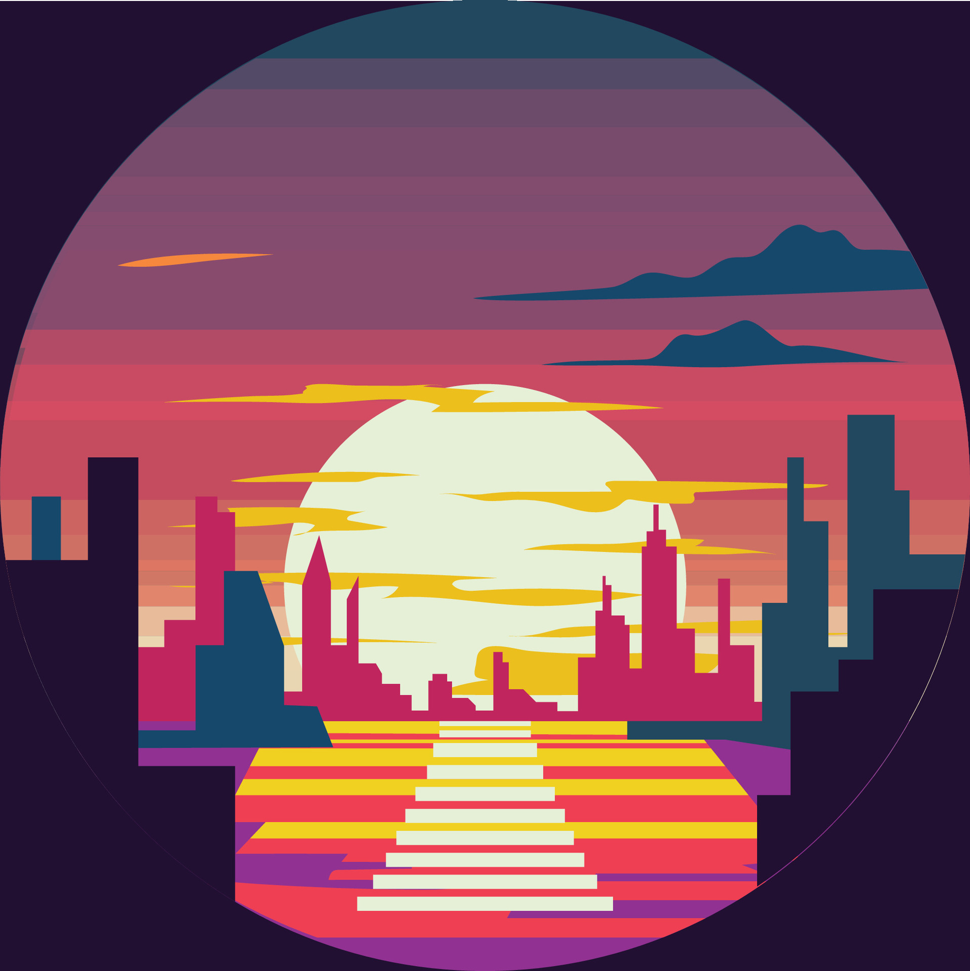 Synthwave Sunset from Vecteezy.com